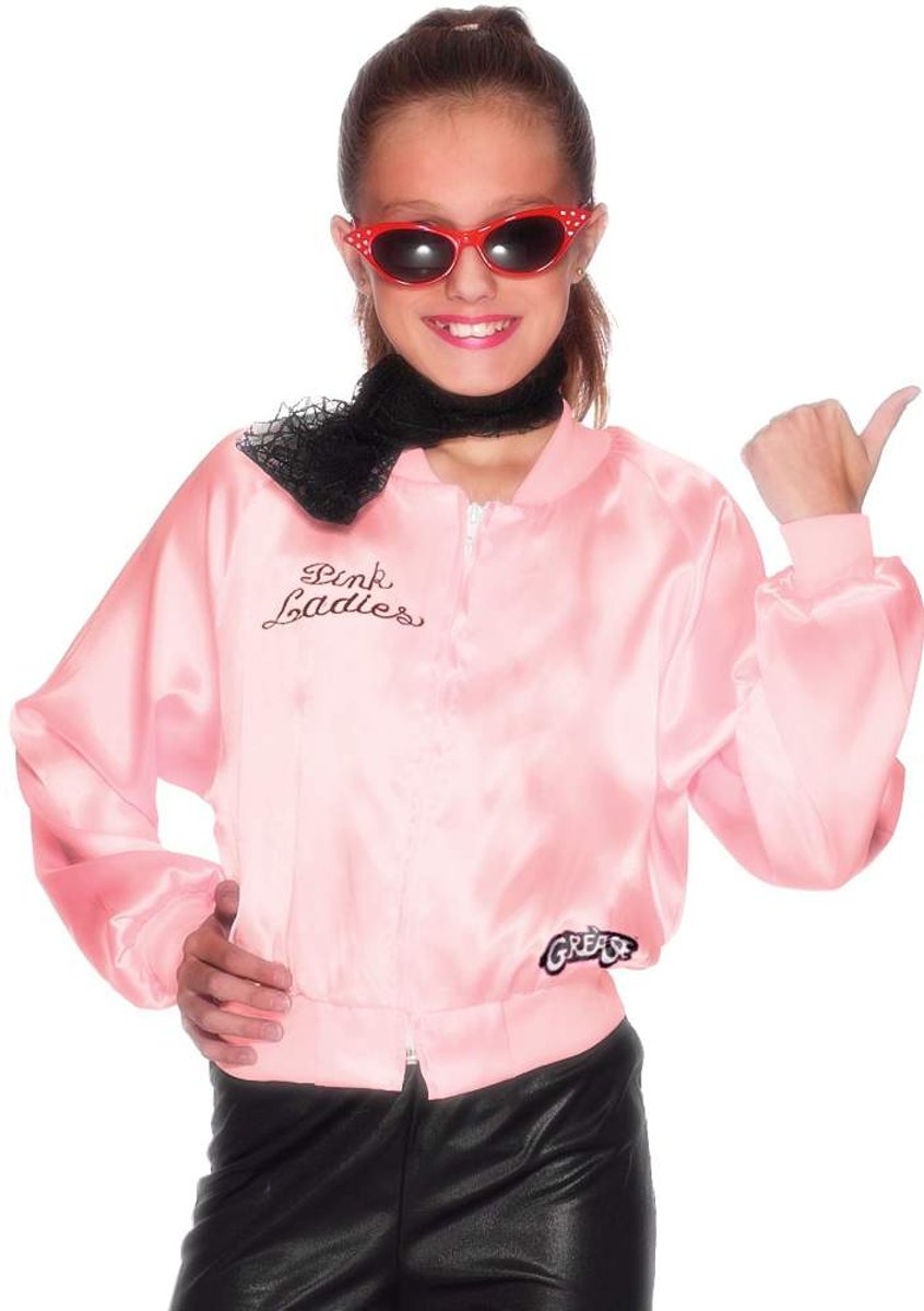 Pink Lady jasje voor meisje | Grease verkleedkleding maat 116-128